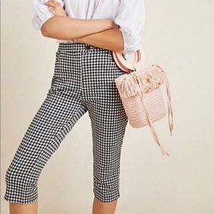 Anthropologie Gingham Pedal Pusher Pants